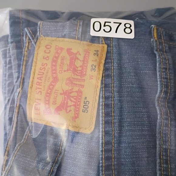 Levis 505 Regular Fit Straight Leg Mens Blue Jeans 32x34 Fits 31x32 Medium Wash - Picture 12 of 12